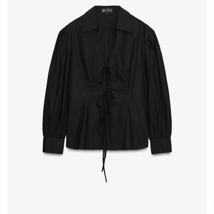 ZARA POPLIN SHIRT WITH TIES ZW COLLECTION